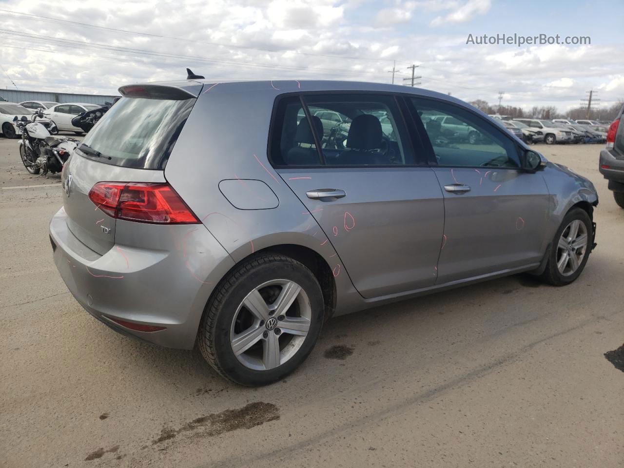 2015 Volkswagen Golf Tdi Silver vin: 3VWRA7AU3FM073784