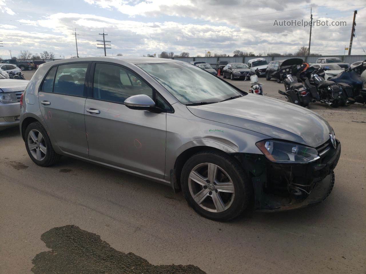 2015 Volkswagen Golf Tdi Silver vin: 3VWRA7AU3FM073784