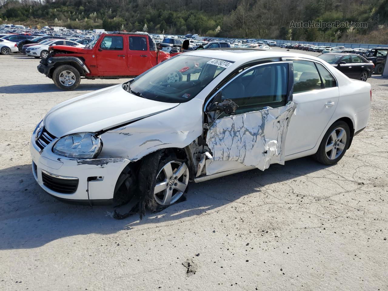 2009 Volkswagen Jetta Se White vin: 3VWRM71K49M061668