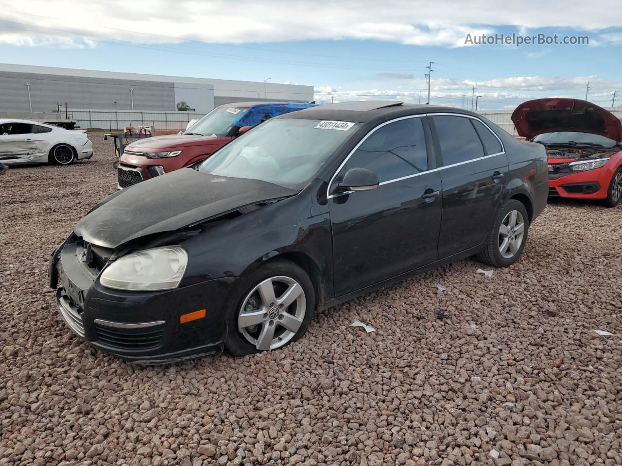 2009 Volkswagen Jetta Se Black vin: 3VWRM71K59M148821