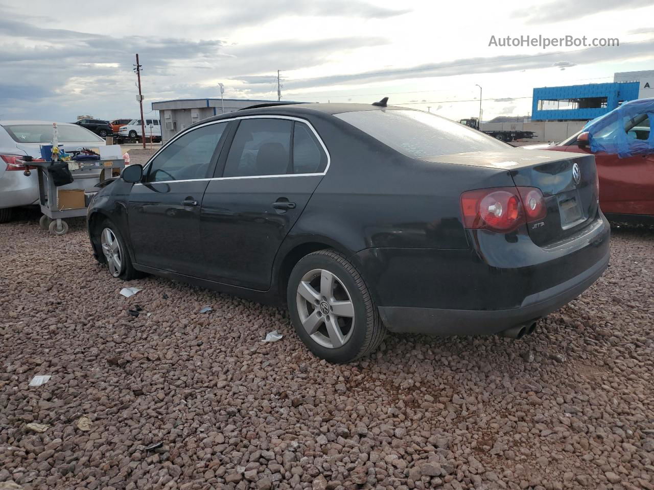 2009 Volkswagen Jetta Se Black vin: 3VWRM71K59M148821