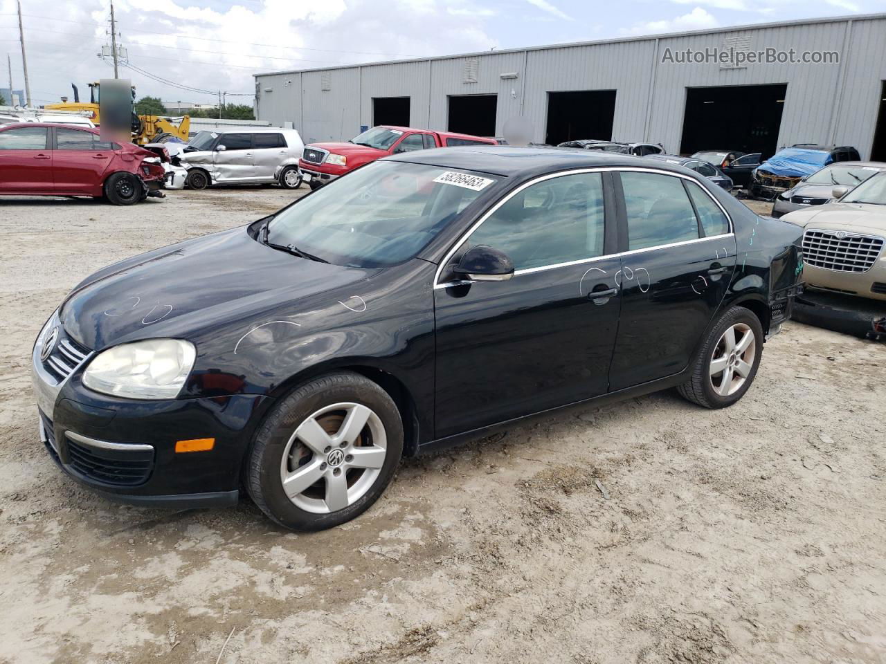 2009 Volkswagen Jetta Se Black vin: 3VWRM71K69M128450