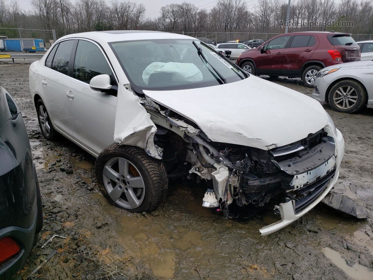 2009 Volkswagen Jetta Se White vin: 3VWRM71K79M091330