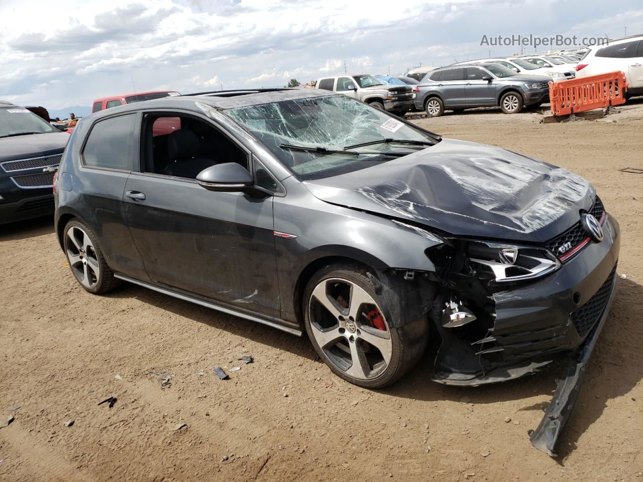 2015 Volkswagen Gti Gray vin: 3VWTT7AU3FM069136