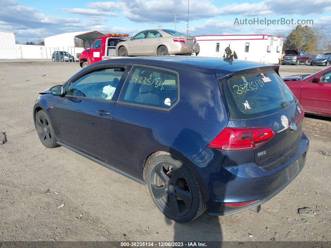 2015 Volkswagen Golf Gti 2.0t Se 2-door Dark Blue vin: 3VWTT7AU4FM100376