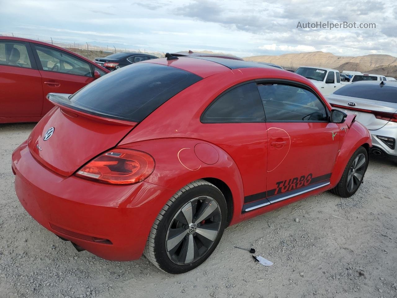 2014 Volkswagen Beetle Turbo Red vin: 3VWVT7AT4EM615358