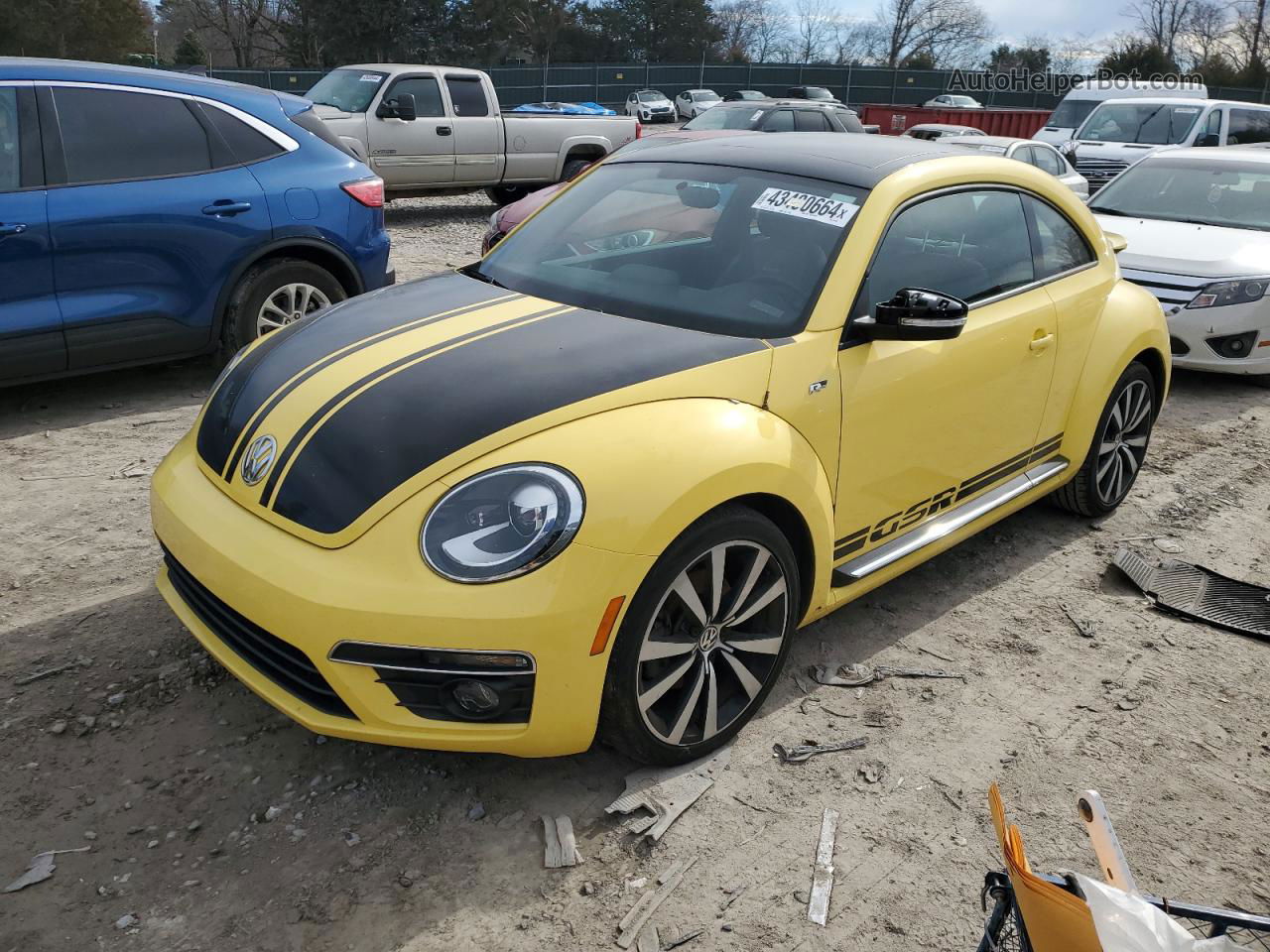 2014 Volkswagen Beetle Turbo Желтый vin: 3VWVT7AT7EM618822