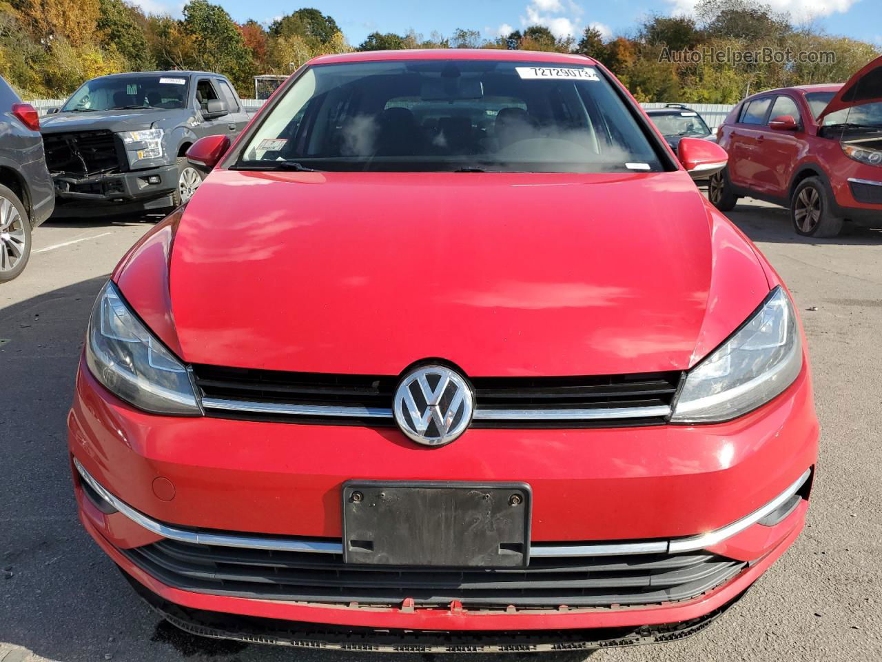 2019 Volkswagen Golf S Red vin: 3VWW57AU3KM021945