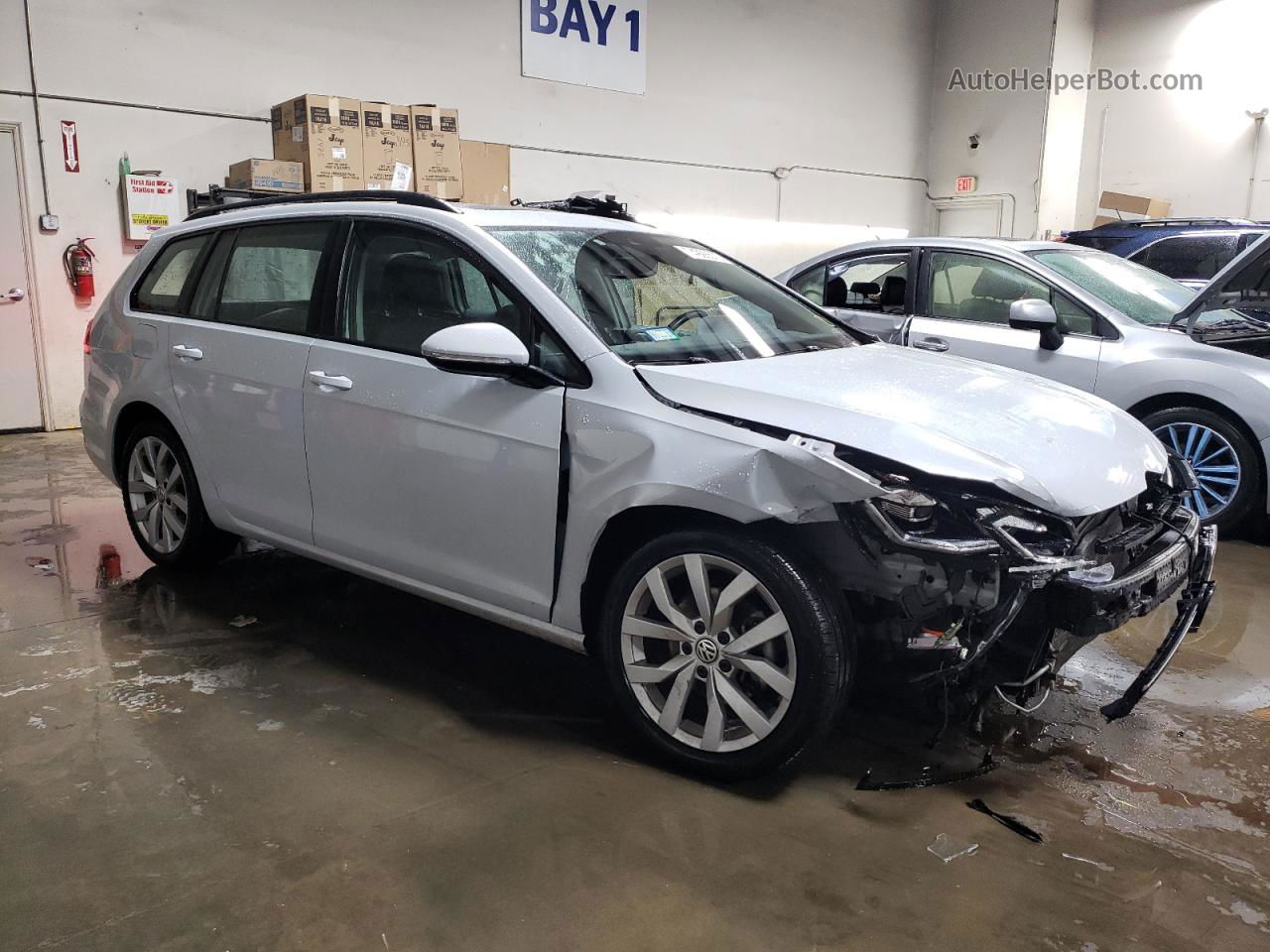 2019 Volkswagen Golf Sportwagen S White vin: 3VWY57AU1KM508991