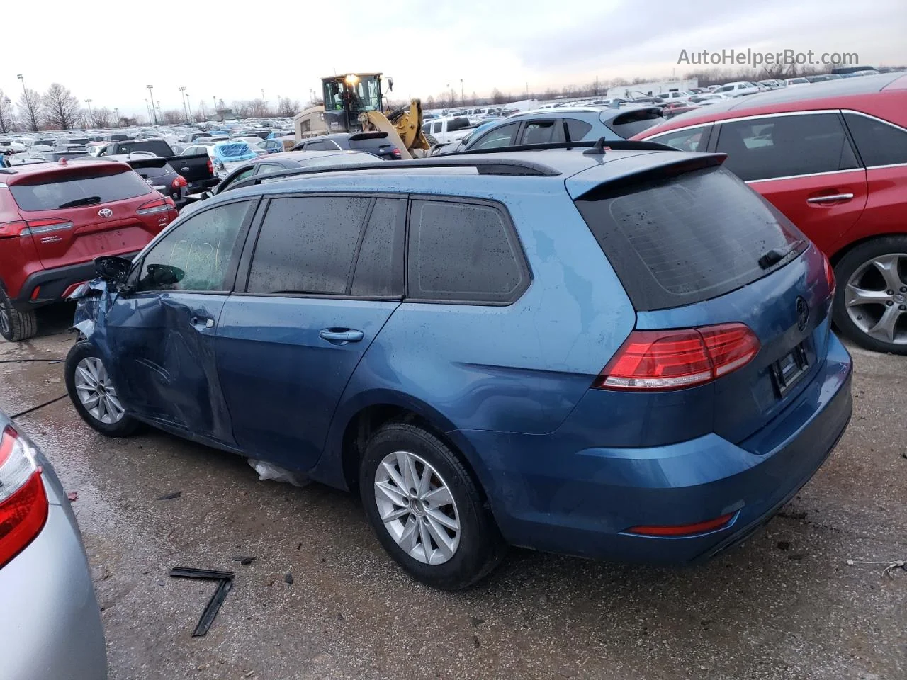 2019 Volkswagen Golf Sportwagen S Синий vin: 3VWY57AU1KM512300