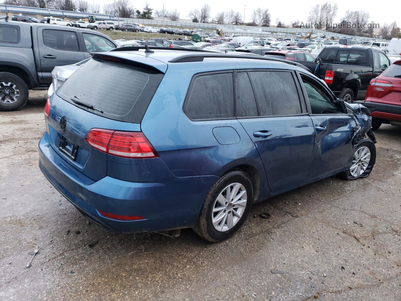 2019 Volkswagen Golf Sportwagen S Blue vin: 3VWY57AU1KM512300