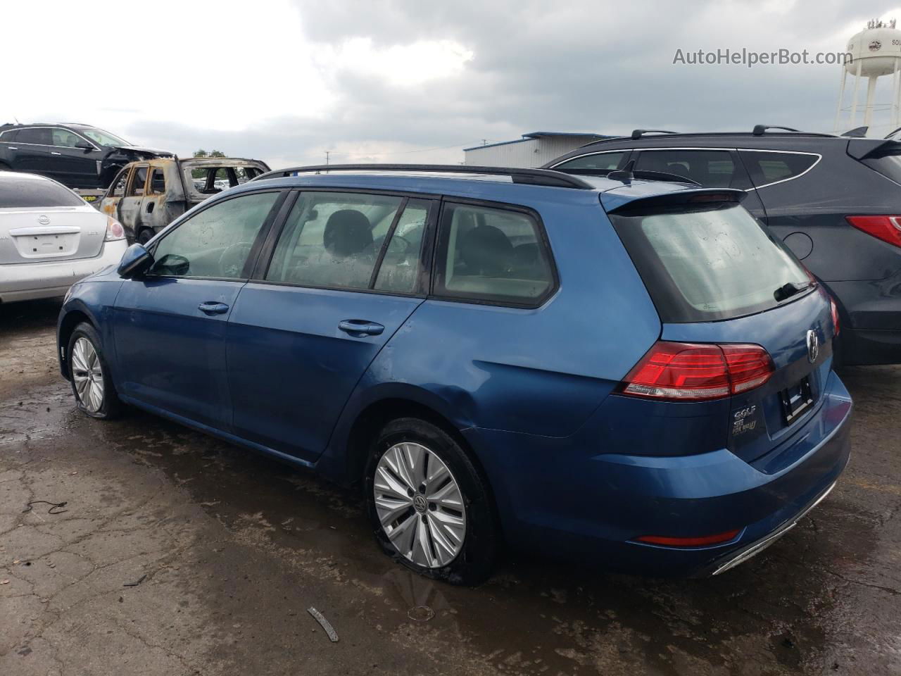 2019 Volkswagen Golf Sportwagen S Blue vin: 3VWY57AU2KM501645