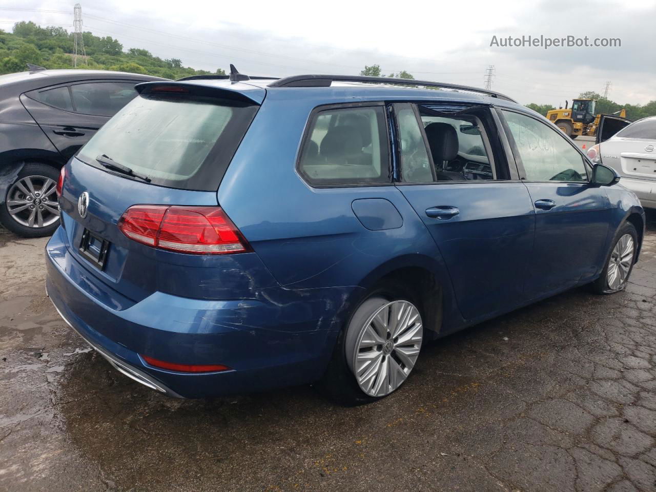 2019 Volkswagen Golf Sportwagen S Blue vin: 3VWY57AU2KM501645