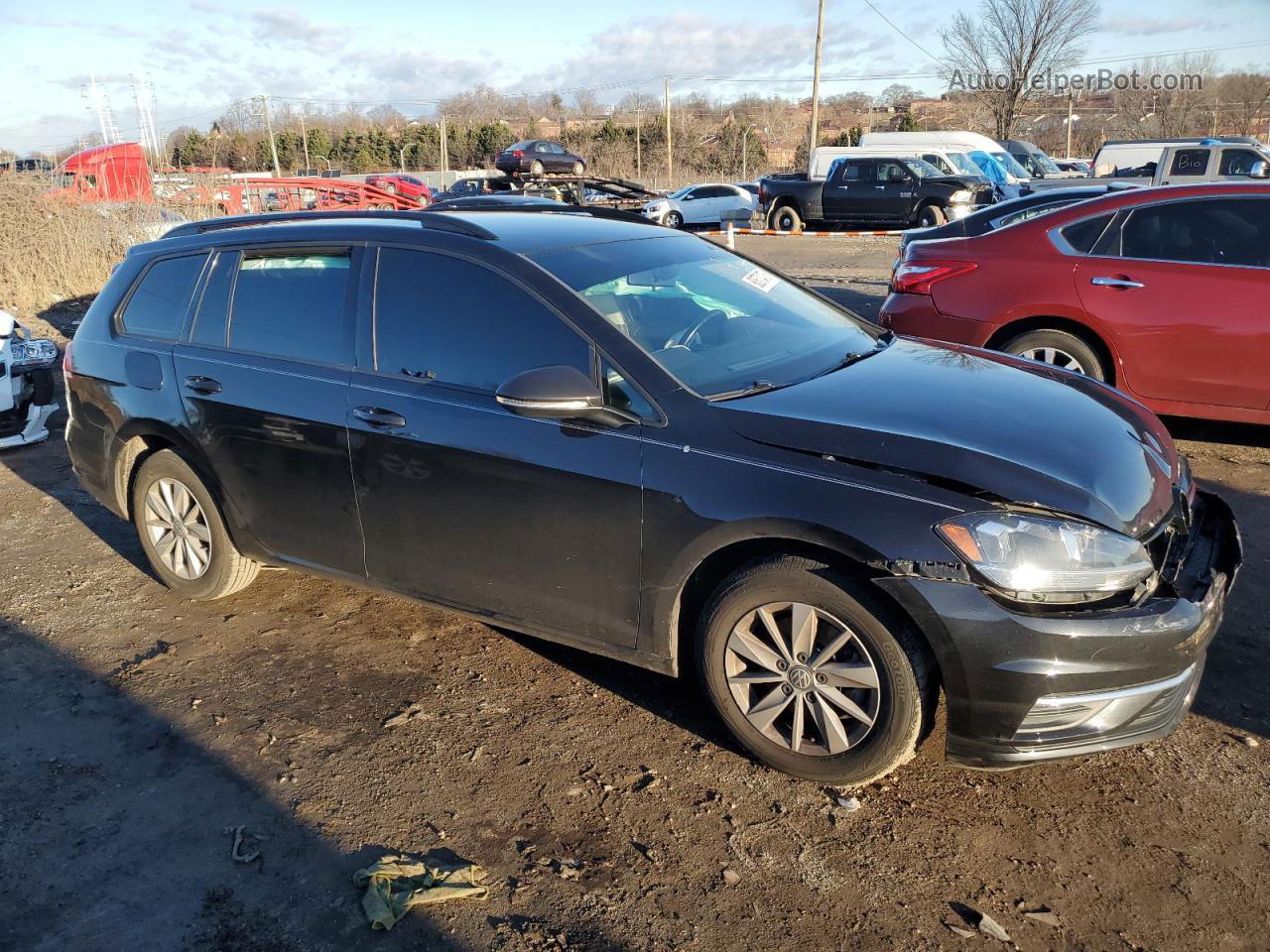 2019 Volkswagen Golf Sportwagen S Black vin: 3VWY57AU3KM512699