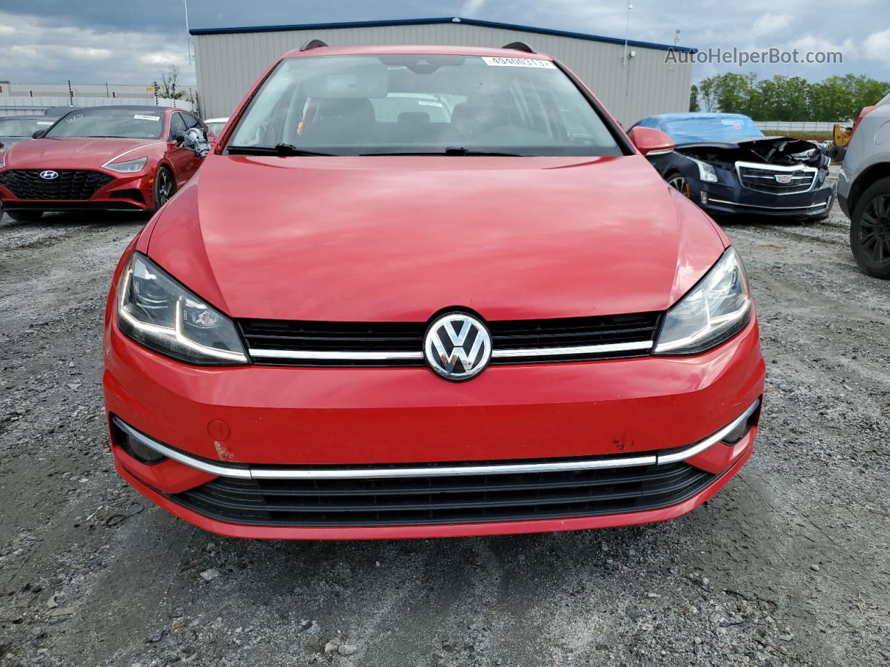 2019 Volkswagen Golf Sportwagen S Red vin: 3VWY57AU7KM505450