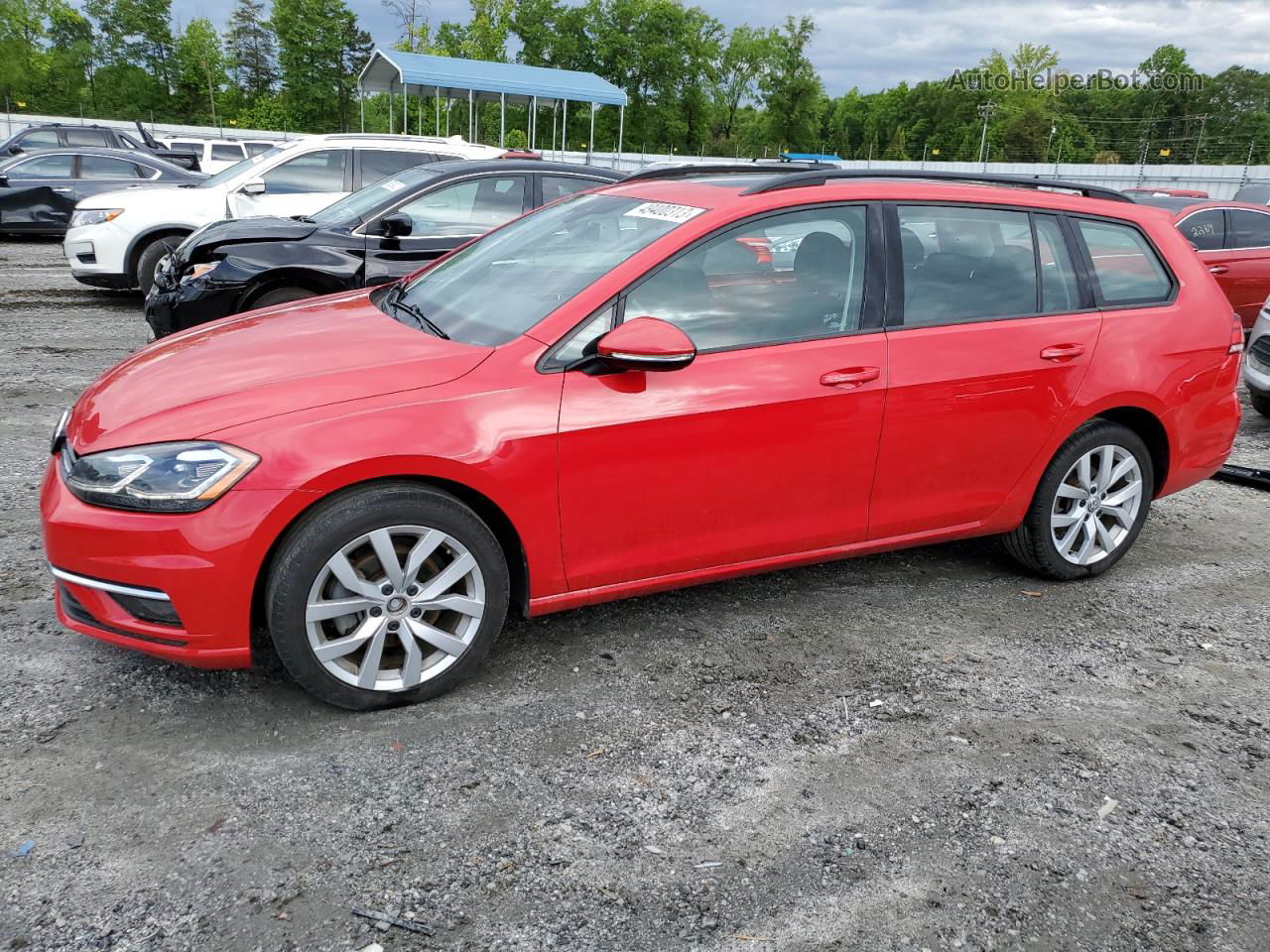 2019 Volkswagen Golf Sportwagen S Red vin: 3VWY57AU7KM505450