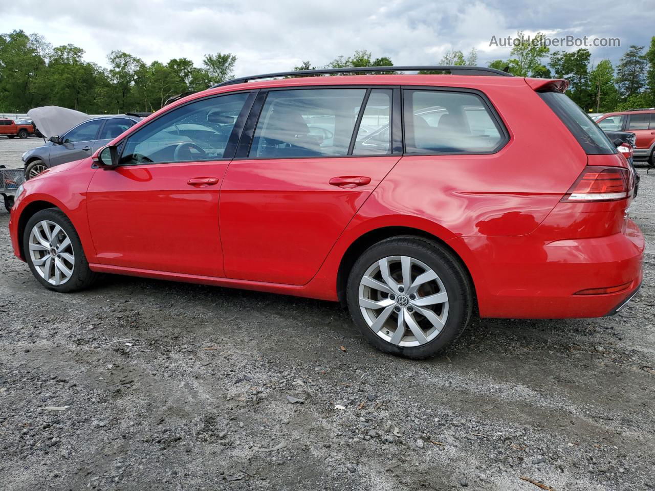 2019 Volkswagen Golf Sportwagen S Red vin: 3VWY57AU7KM505450