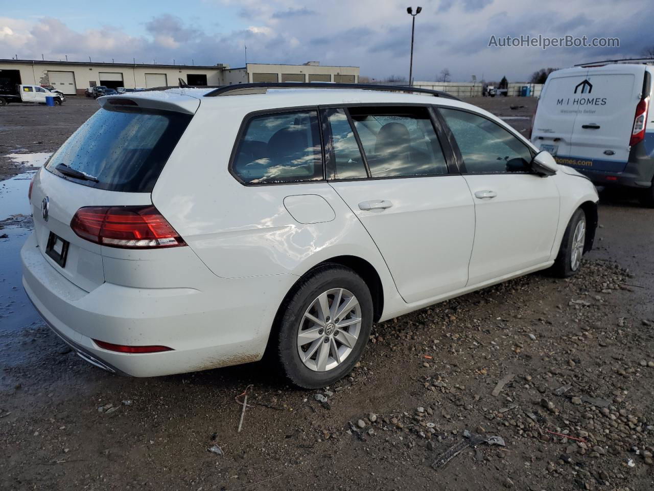 2019 Volkswagen Golf Sportwagen S White vin: 3VWY57AU7KM509739