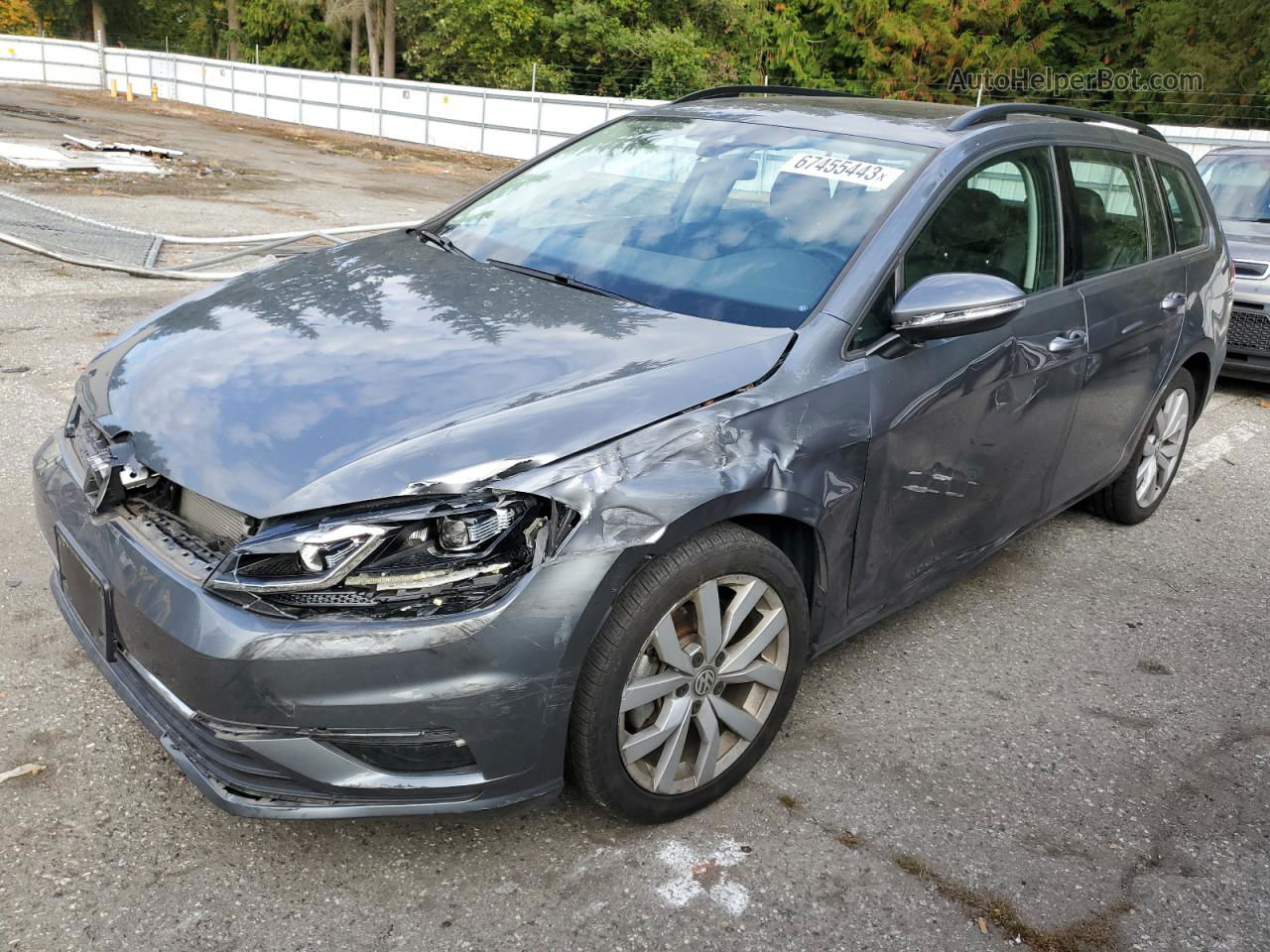 2019 Volkswagen Golf Sportwagen S Gray vin: 3VWY57AUXKM508889