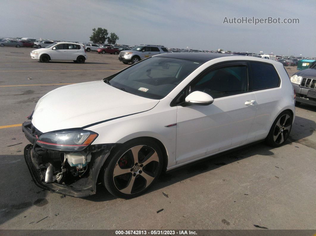 2015 Volkswagen Golf Gti Se White vin: 3VWYT7AU0FM053823