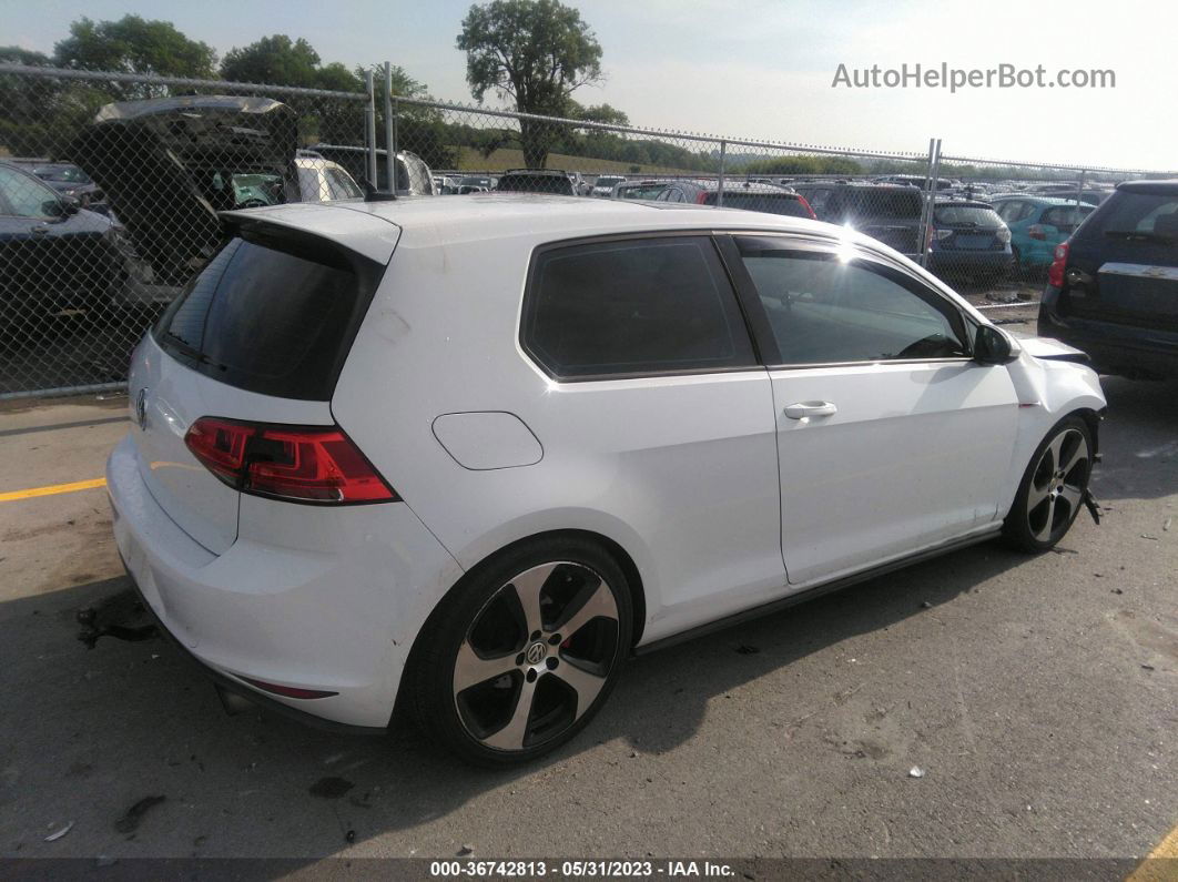 2015 Volkswagen Golf Gti Se White vin: 3VWYT7AU0FM053823