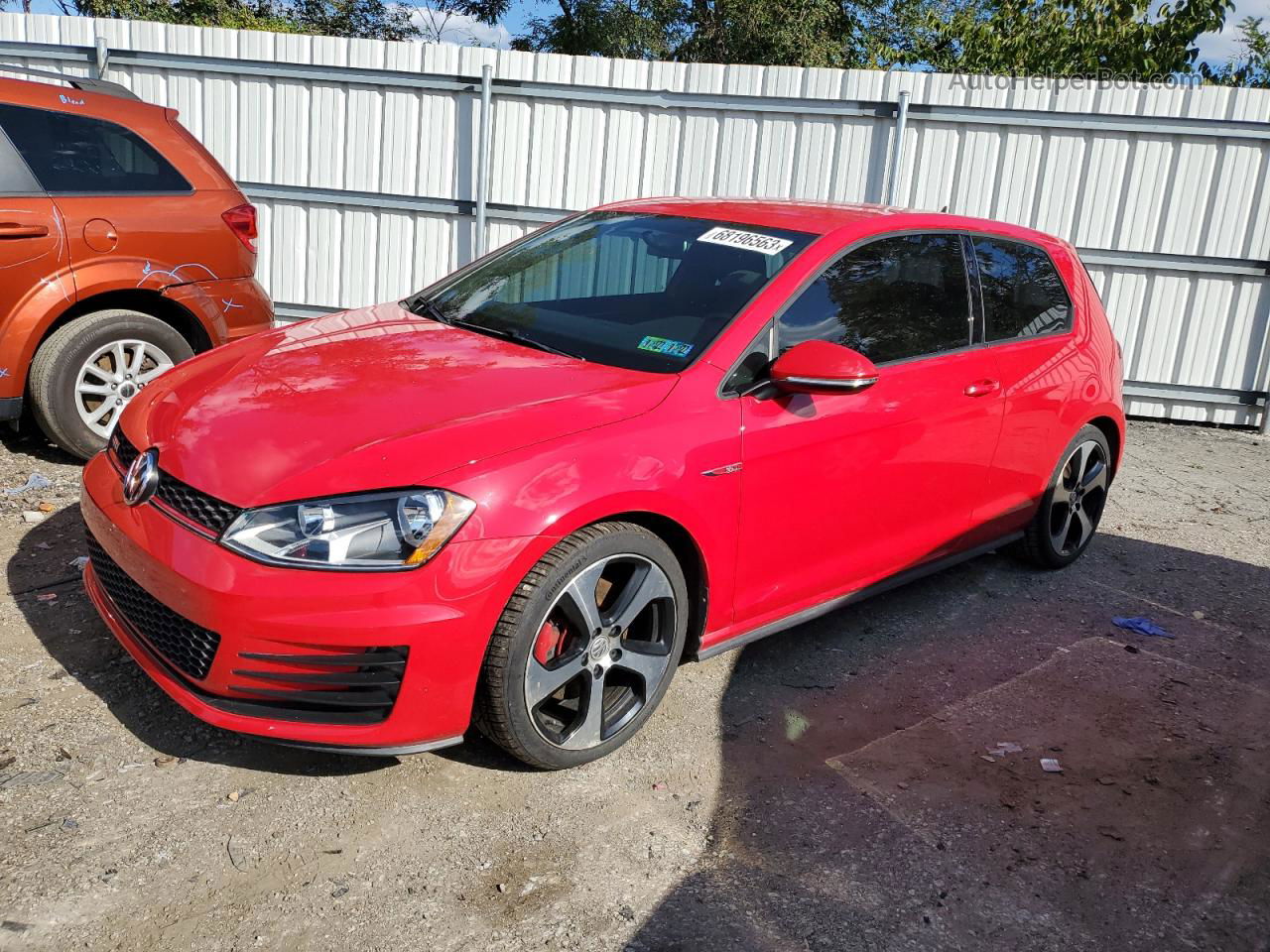 2016 Volkswagen Gti S/se Red vin: 3VWYT7AU3GM010143