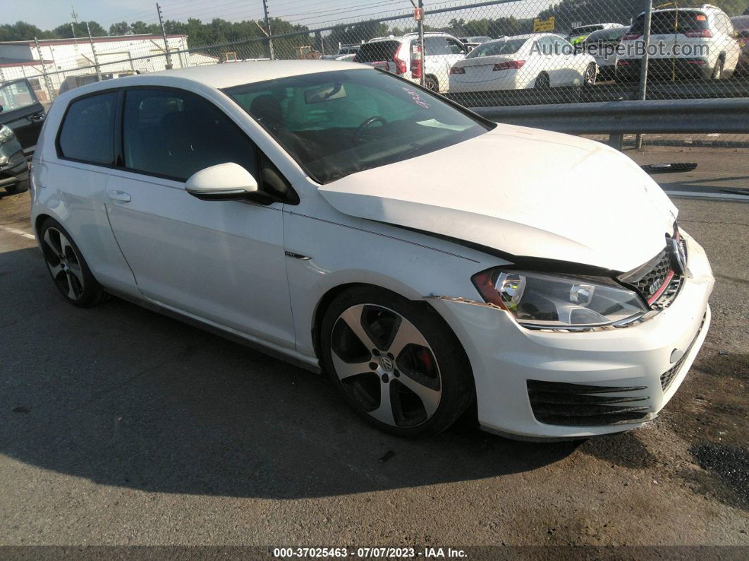 2016 Volkswagen Golf Gti S White vin: 3VWYT7AU4GM039389