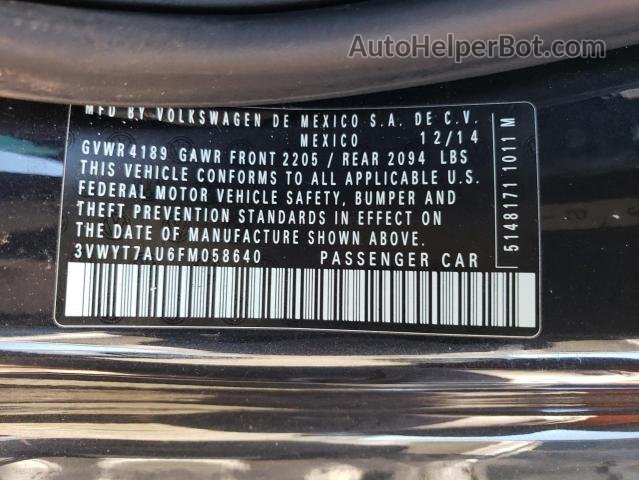 2015 Volkswagen Gti  Черный vin: 3VWYT7AU6FM058640
