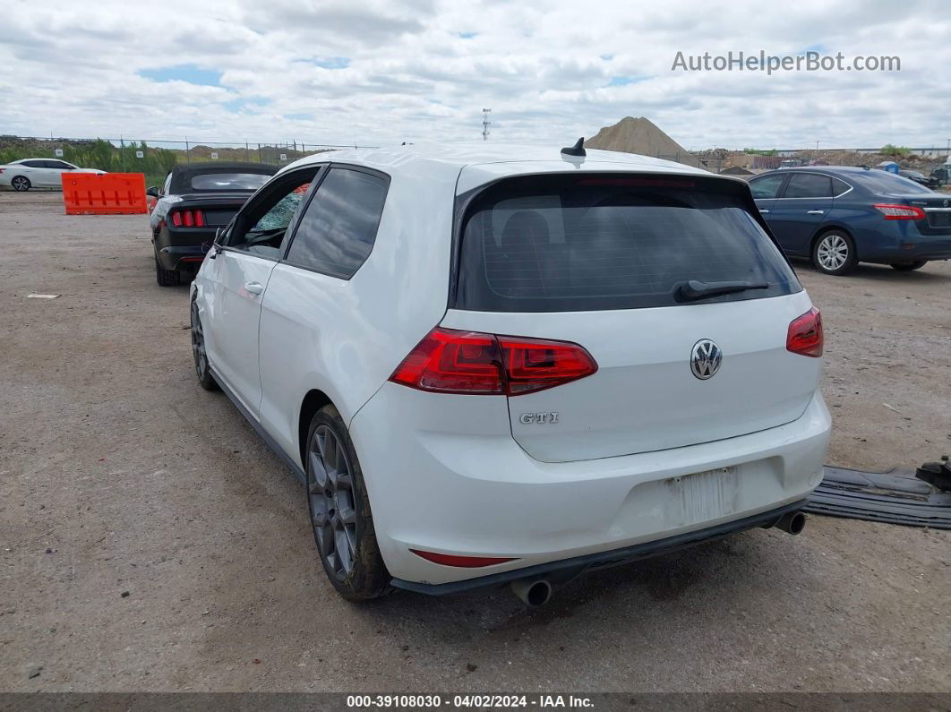 2016 Volkswagen Golf Gti S 2-door White vin: 3VWYT7AU6GM040396