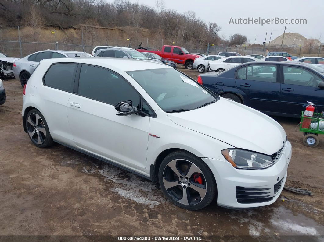 2016 Volkswagen Golf Gti S 2-door Белый vin: 3VWYT7AU8GM054994