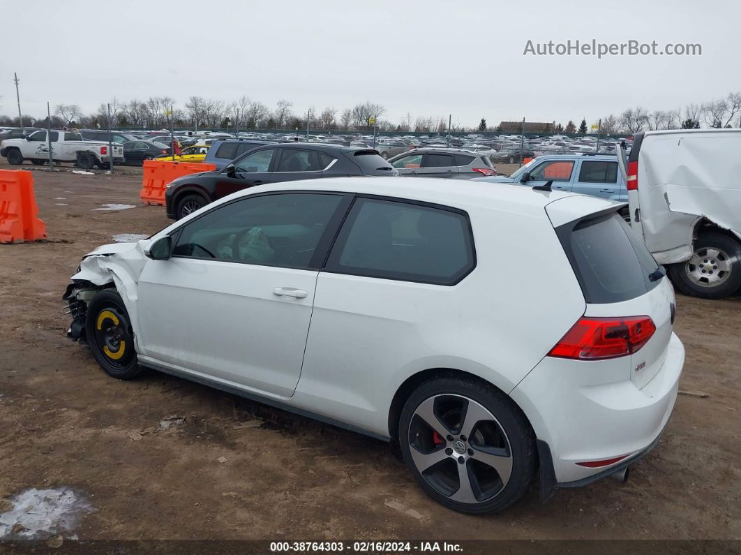 2016 Volkswagen Golf Gti S 2-door White vin: 3VWYT7AU8GM054994