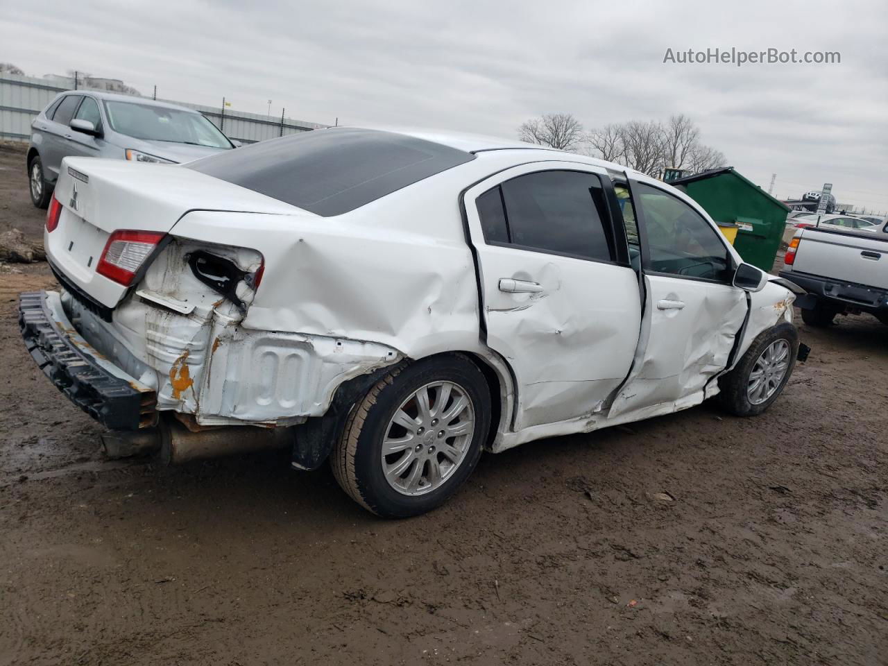 2011 Mitsubishi Galant Fe White vin: 4A32B2FF8BE022065