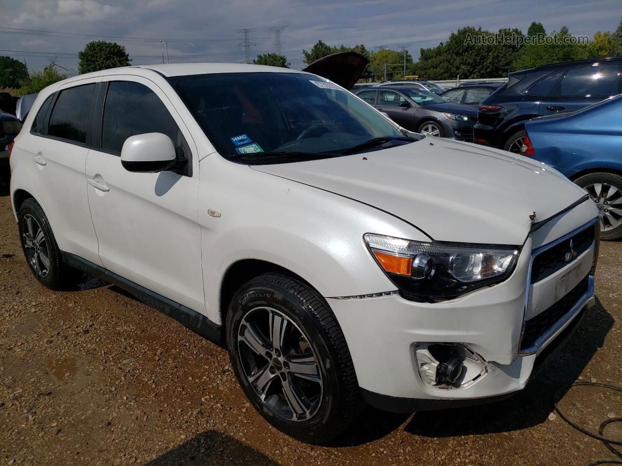 2014 Mitsubishi Outlander Sport Es White vin: 4A4AP3AU0EE012476