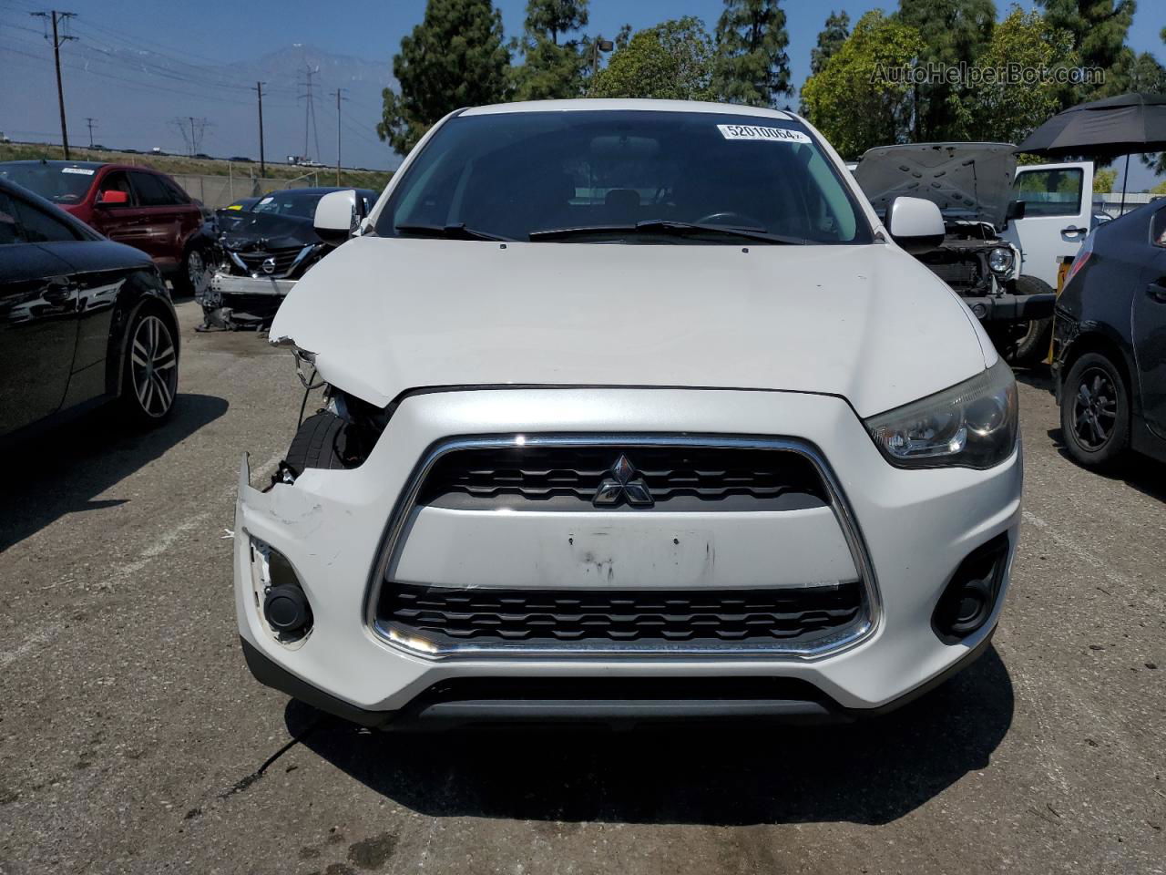 2015 Mitsubishi Outlander Sport Es White vin: 4A4AP3AU0FE017873