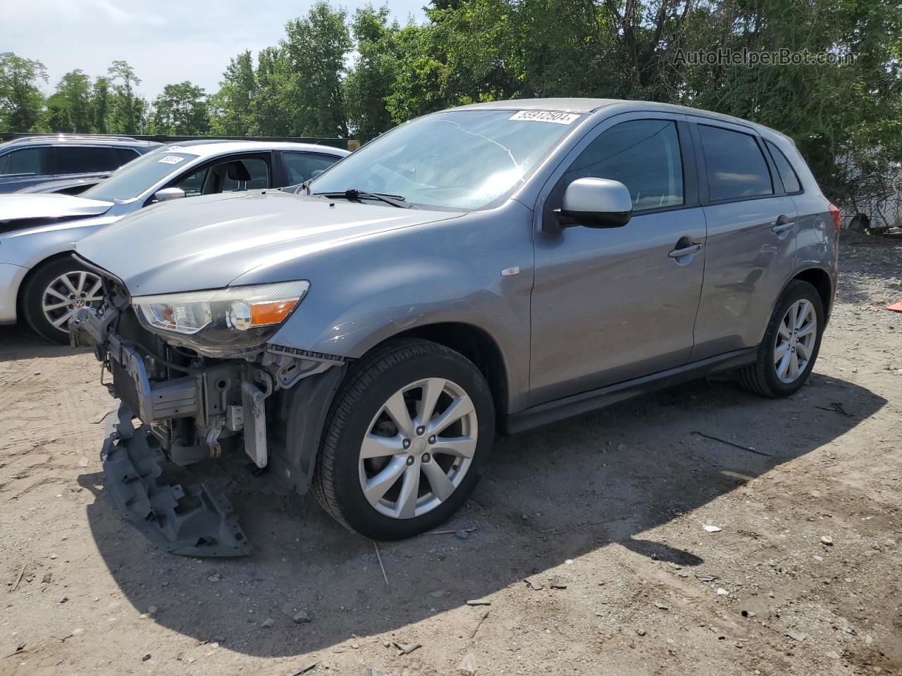 2013 Mitsubishi Outlander Sport Es Серебряный vin: 4A4AP3AU1DE006054