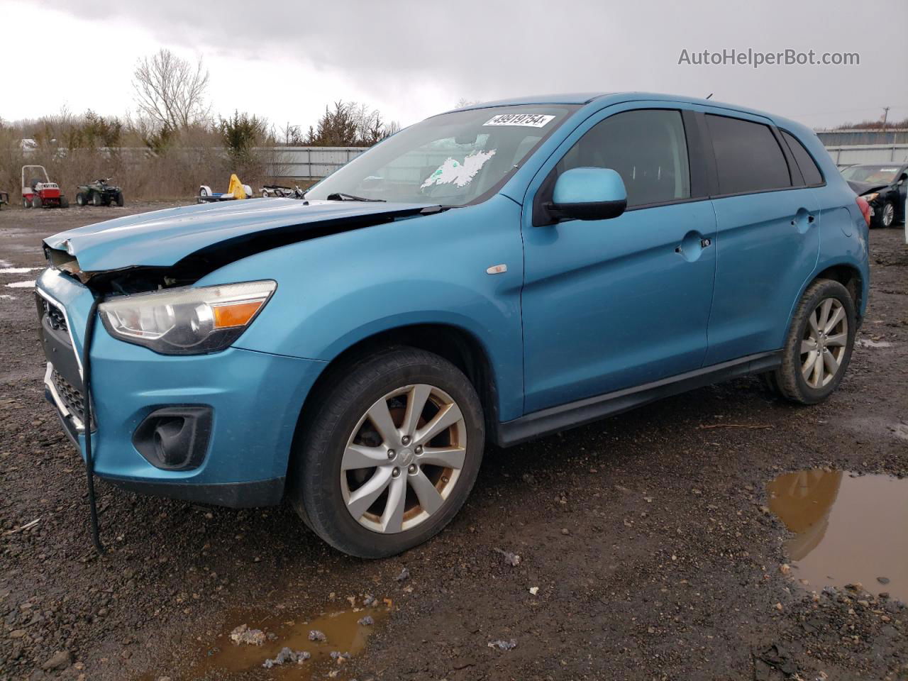 2014 Mitsubishi Outlander Sport Es Blue vin: 4A4AP3AU1EE001826