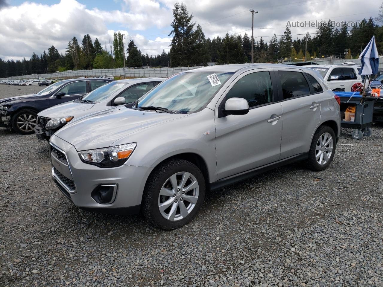 2014 Mitsubishi Outlander Sport Es Silver vin: 4A4AP3AU1EE025060