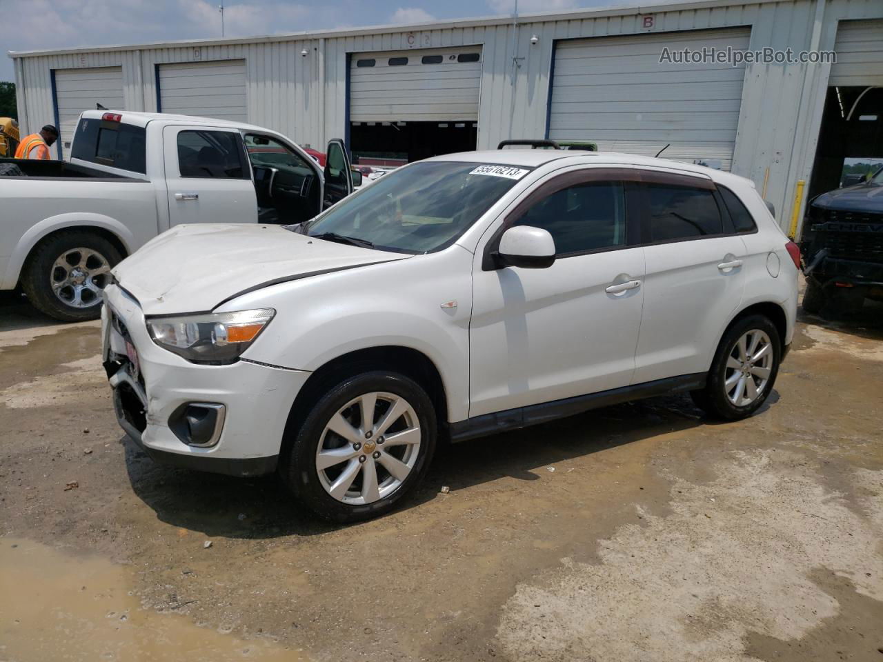 2015 Mitsubishi Outlander Sport Es White vin: 4A4AP3AU1FE016277