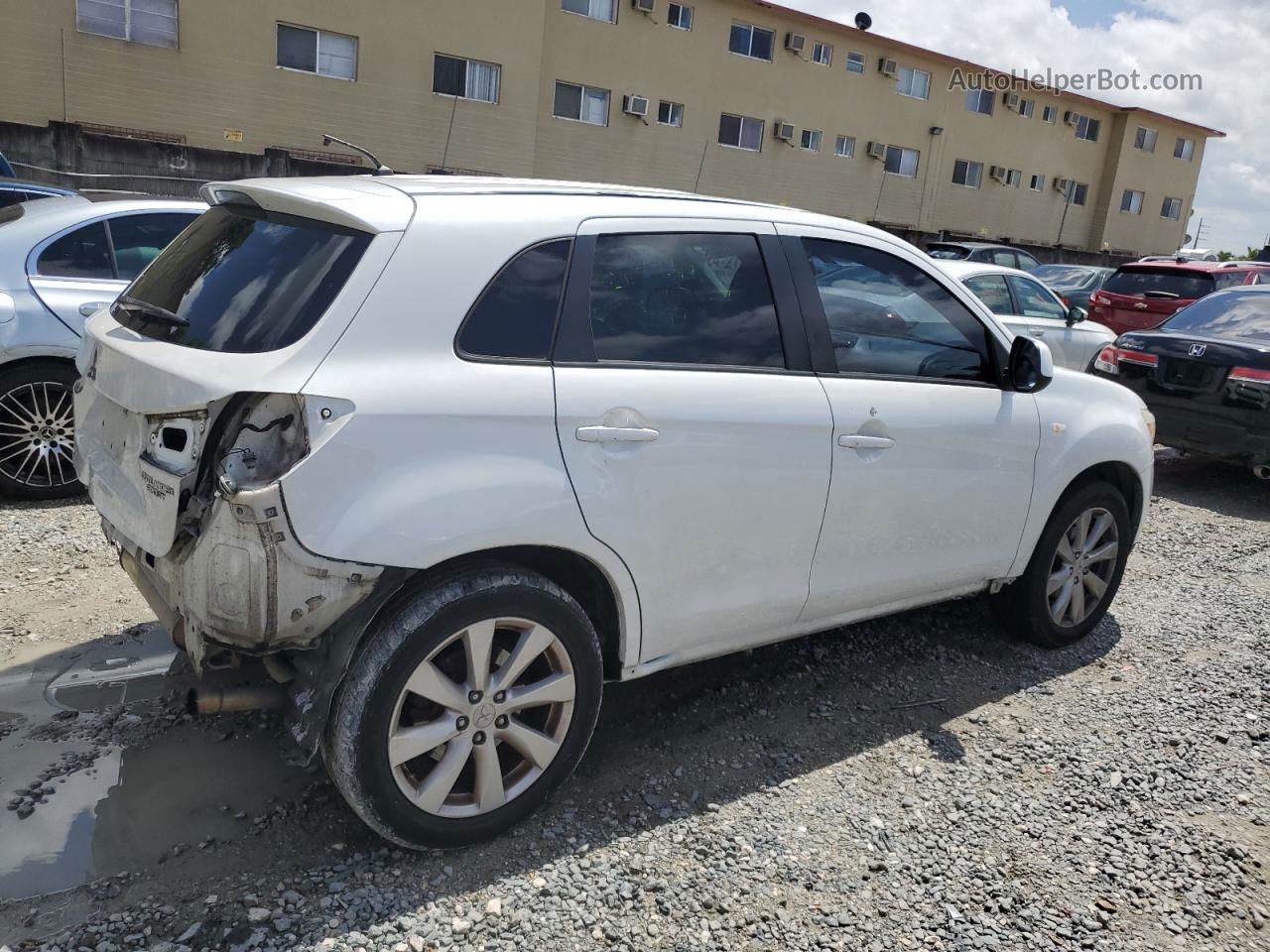 2014 Mitsubishi Outlander Sport Es White vin: 4A4AP3AU2EE002371