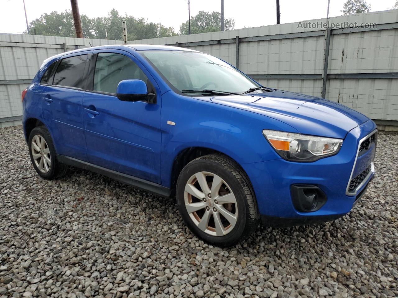 2015 Mitsubishi Outlander Sport Es Blue vin: 4A4AP3AU2FE006129