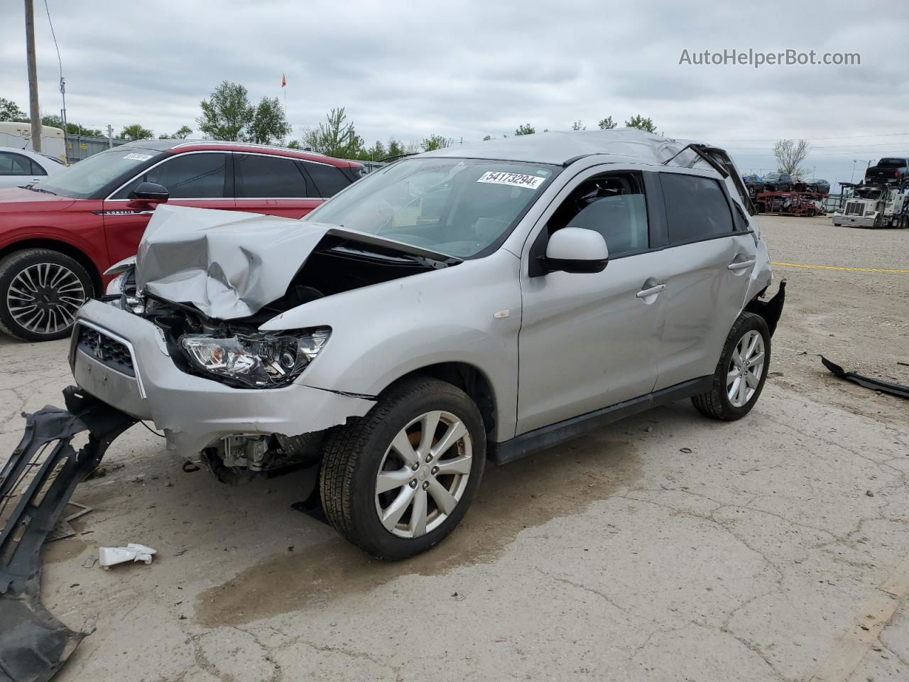 2015 Mitsubishi Outlander Sport Es Серебряный vin: 4A4AP3AU2FE008253