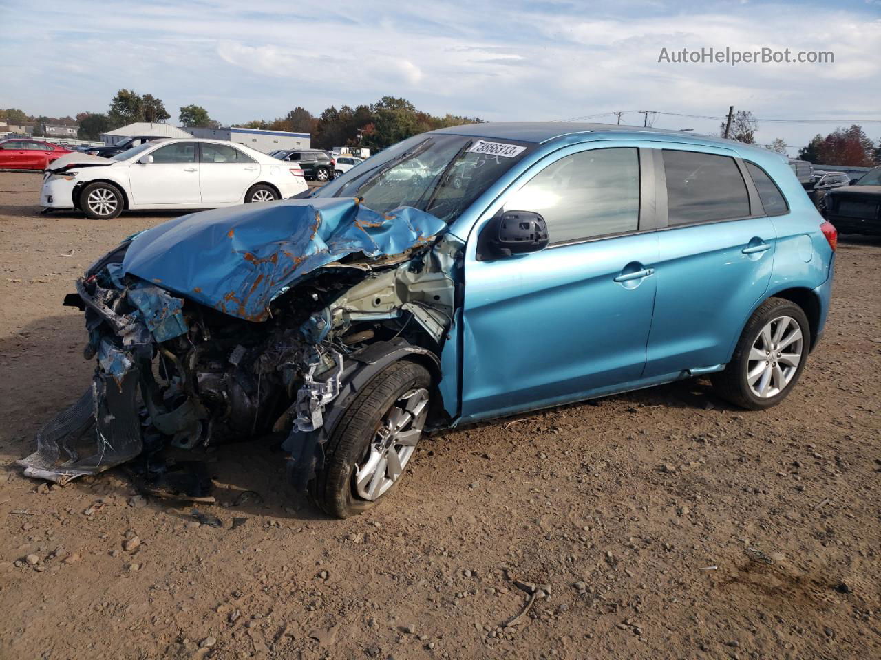 2013 Mitsubishi Outlander Sport Es Blue vin: 4A4AP3AU3DE023342