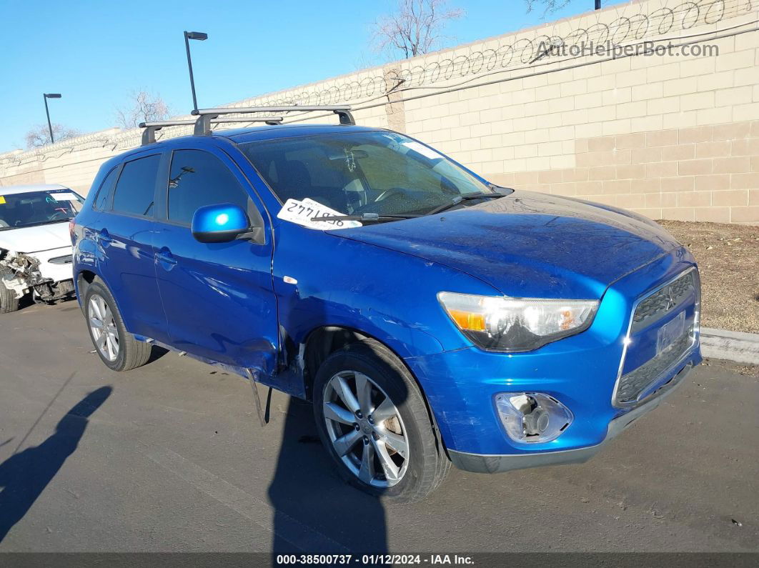 2015 Mitsubishi Outlander Sport Es Синий vin: 4A4AP3AU3FE003420