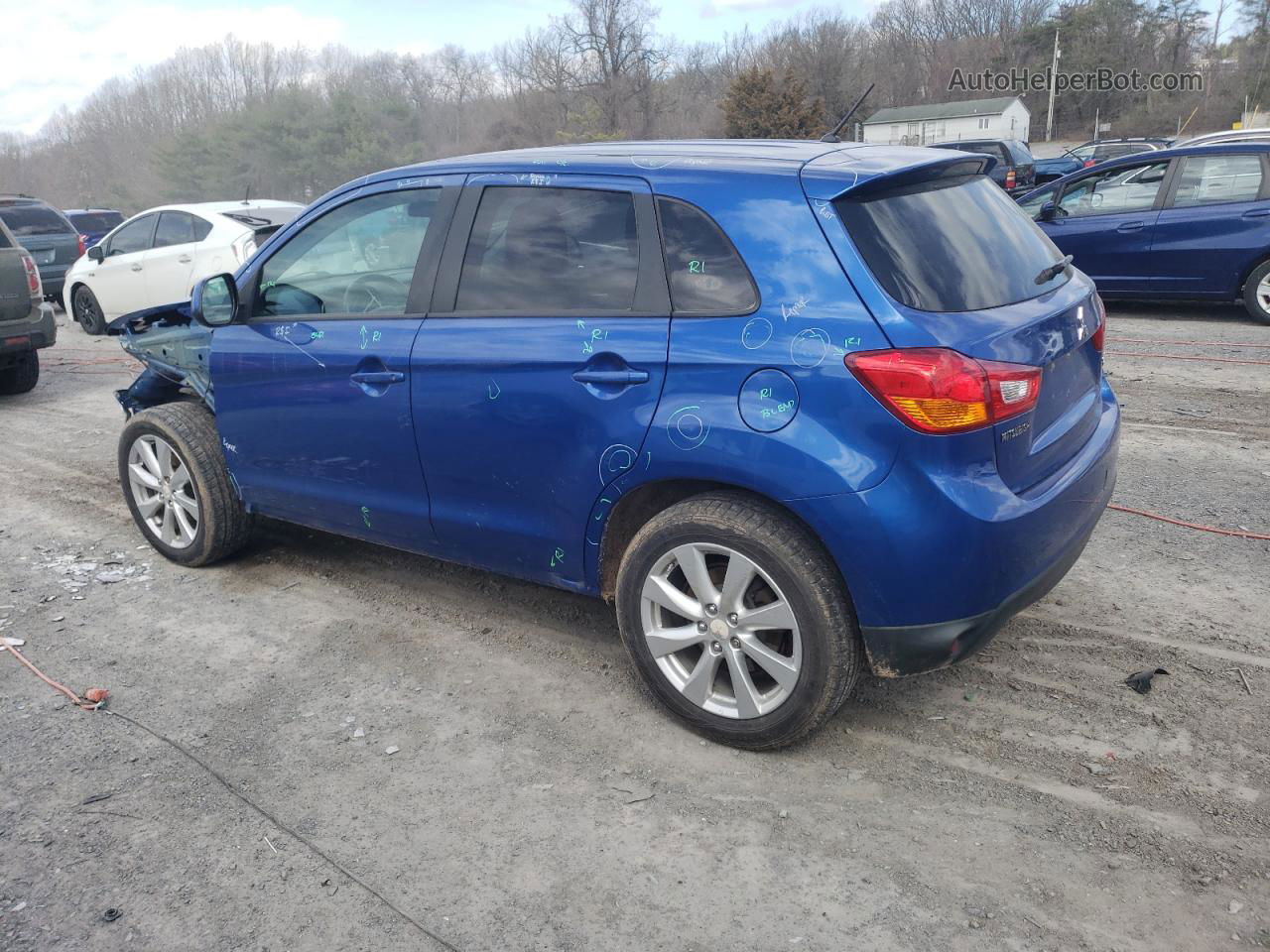 2015 Mitsubishi Outlander Sport Es Blue vin: 4A4AP3AU3FE005359