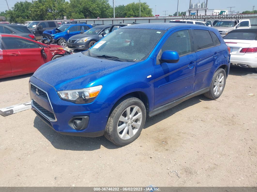 2015 Mitsubishi Outlander Sport Es Синий vin: 4A4AP3AU3FE030486