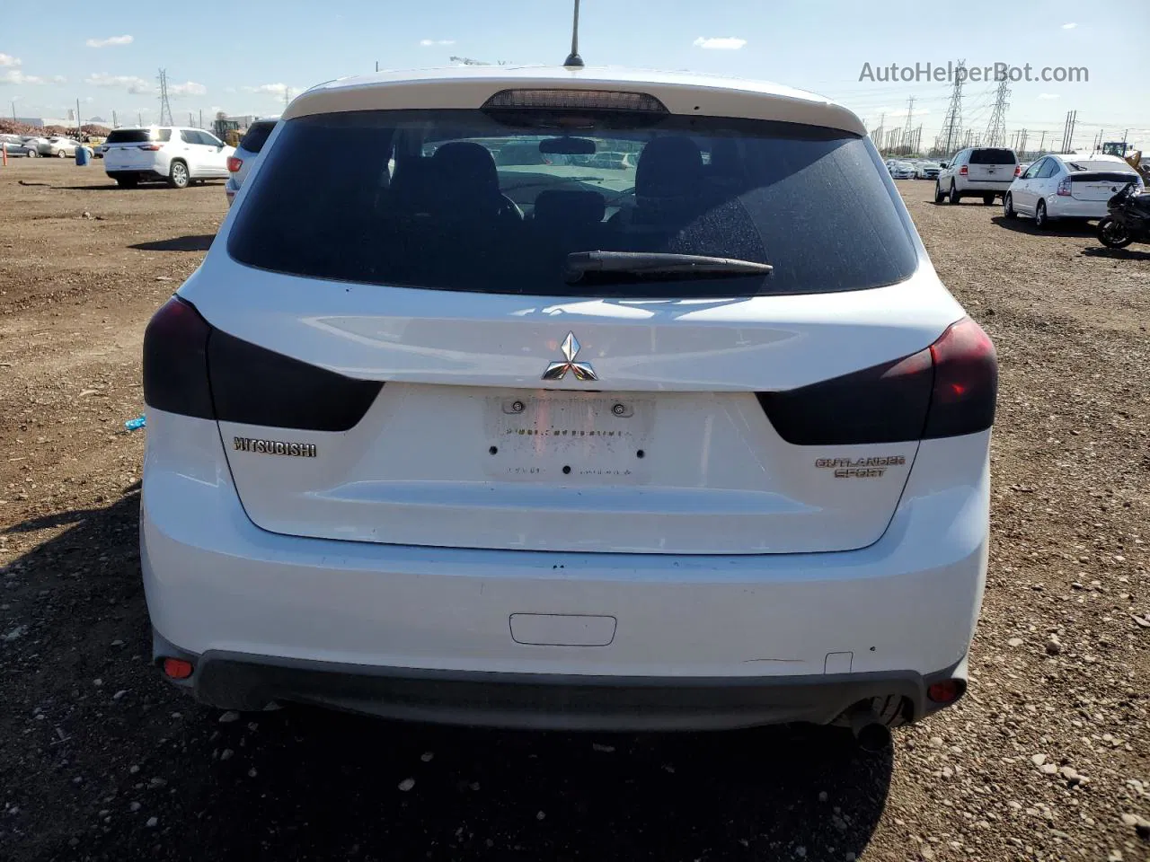 2013 Mitsubishi Outlander Sport Es White vin: 4A4AP3AU4DE020577