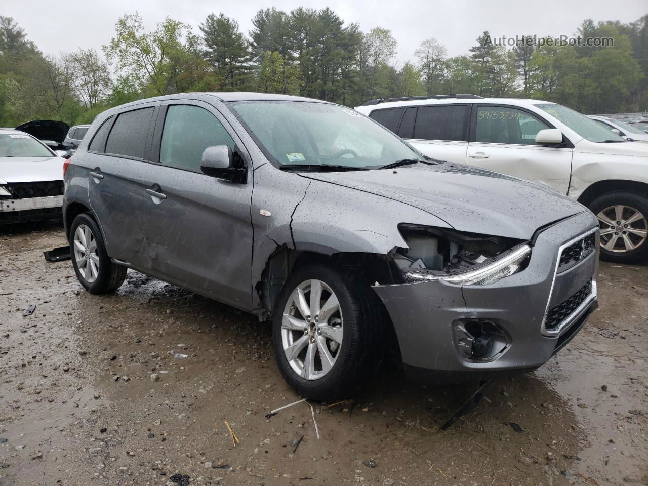 2013 Mitsubishi Outlander Sport Es Gray vin: 4A4AP3AU4DE025441