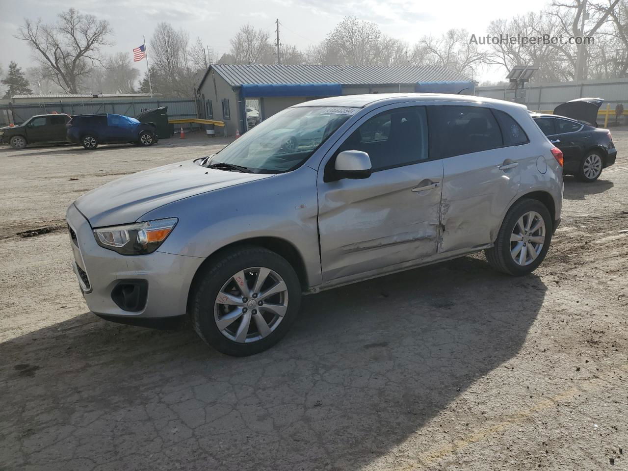 2014 Mitsubishi Outlander Sport Es Серебряный vin: 4A4AP3AU4EE016966