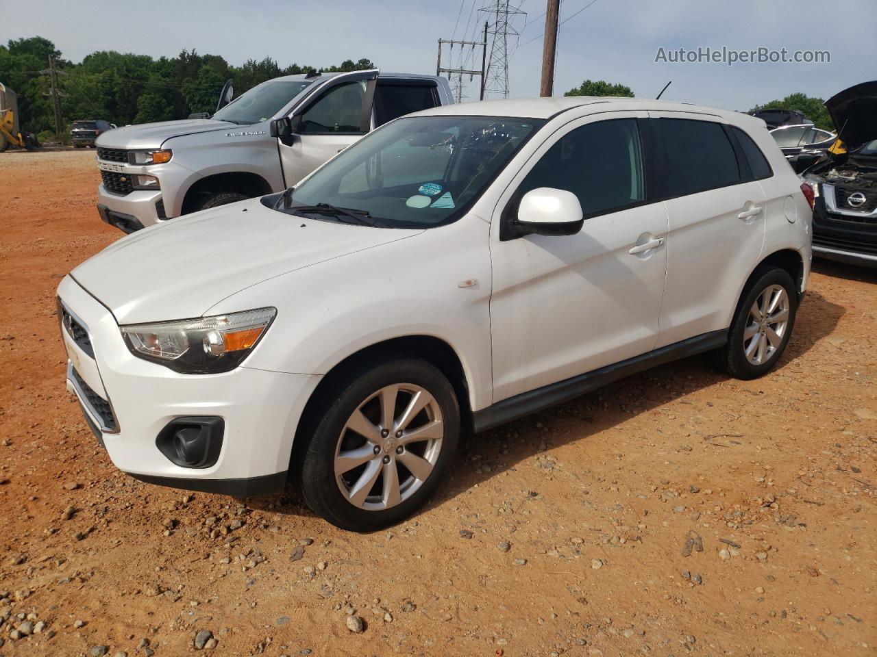 2015 Mitsubishi Outlander Sport Es White vin: 4A4AP3AU4FE049550