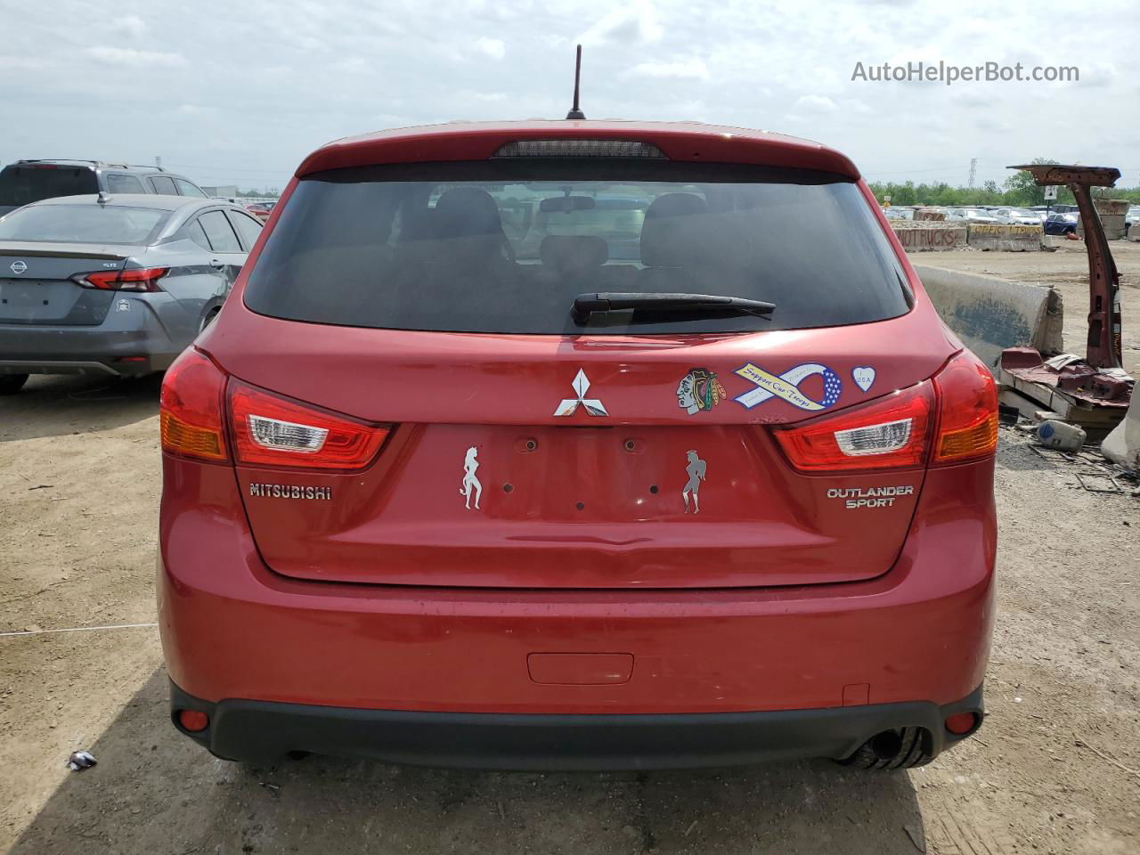 2014 Mitsubishi Outlander Sport Es Red vin: 4A4AP3AU5EE010027